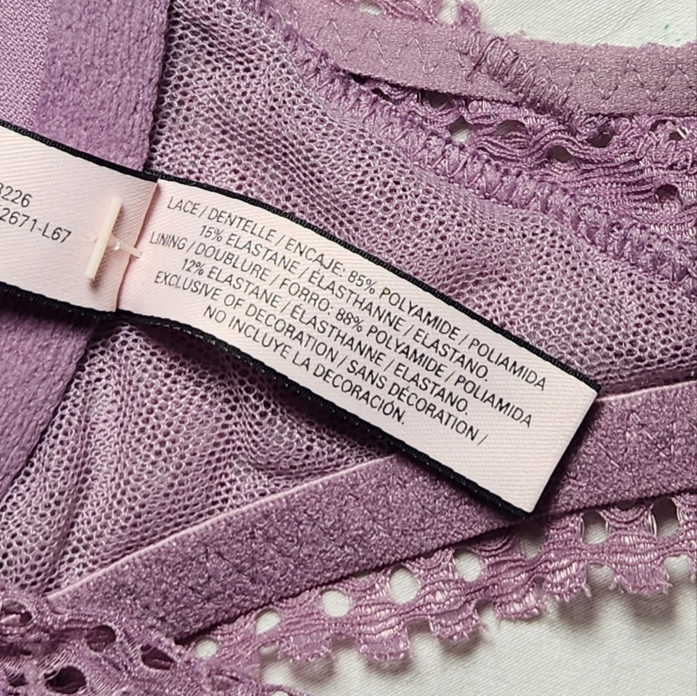 Victoria's Secret Lace Soft Cup Bralette Dusty Purple Size XS - Picture 4 of 5